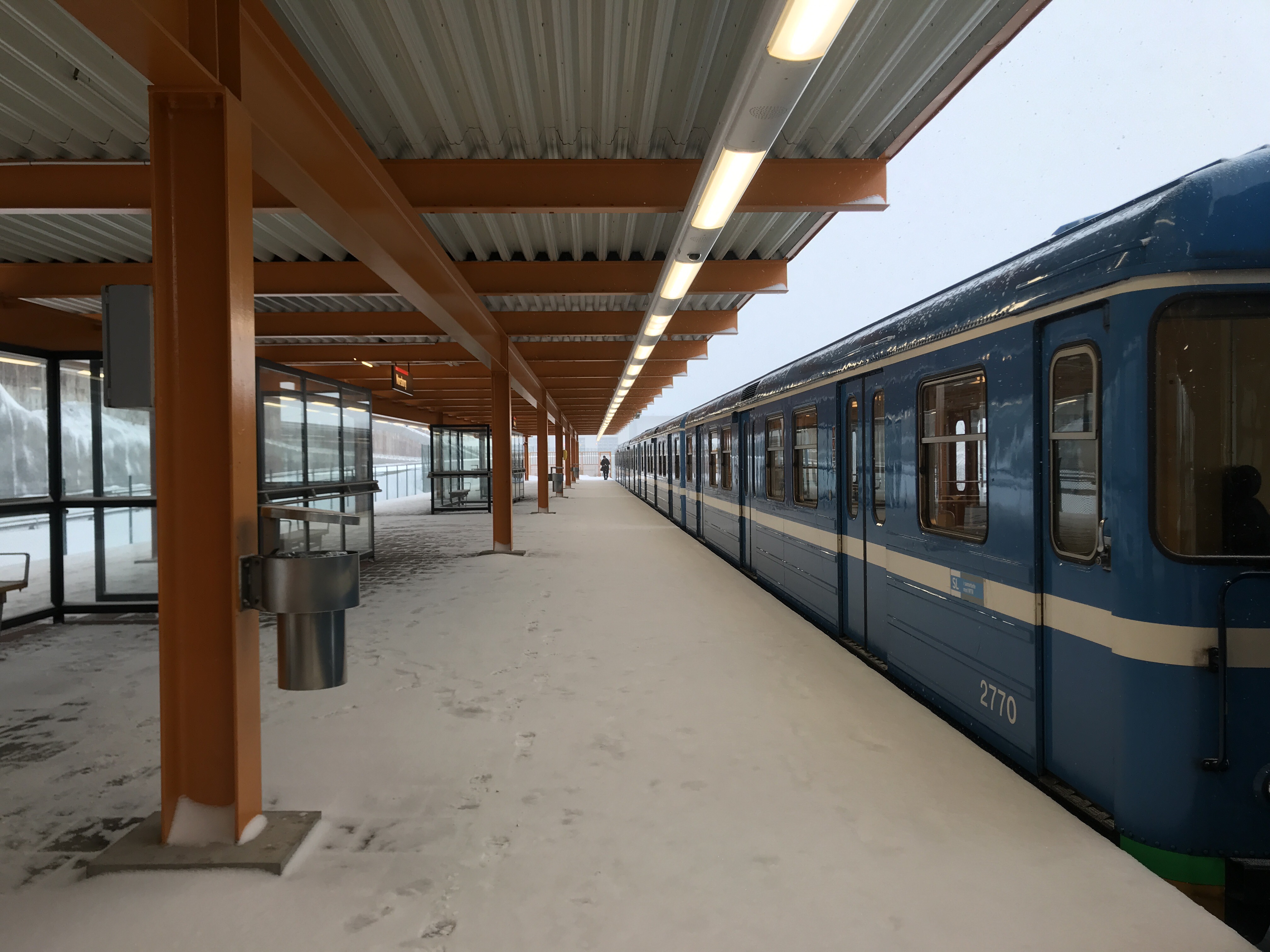 Snöig morgon på väg till Arlanda